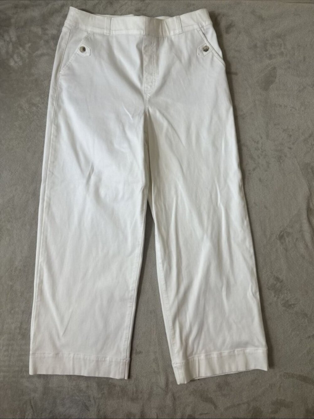 SPANX 20312R white wide leg crop pants womens XL pull on stretch